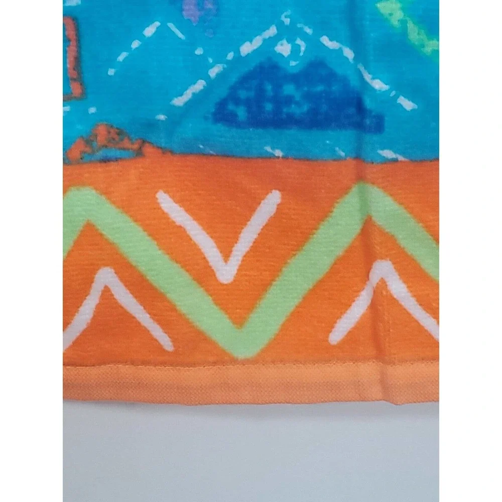 Crown & Ivy 36x72 Geo Cabana Print Multicolored Beach Towel NWT